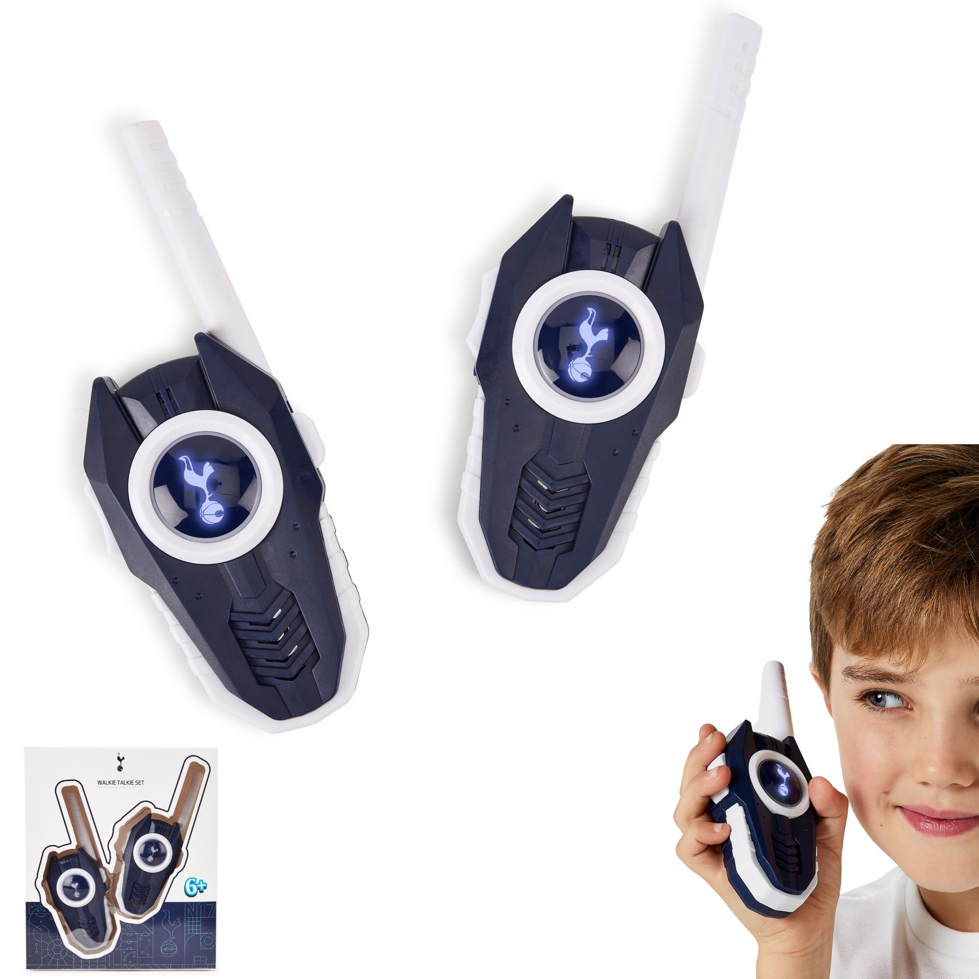 Tottenham Hotspur FC Officially Licensed Walkie Talkie 2-Pack - Easy-to-Use Durable Perfect Children's Outdoor Exploration Toy Gift for Spurs Supporters