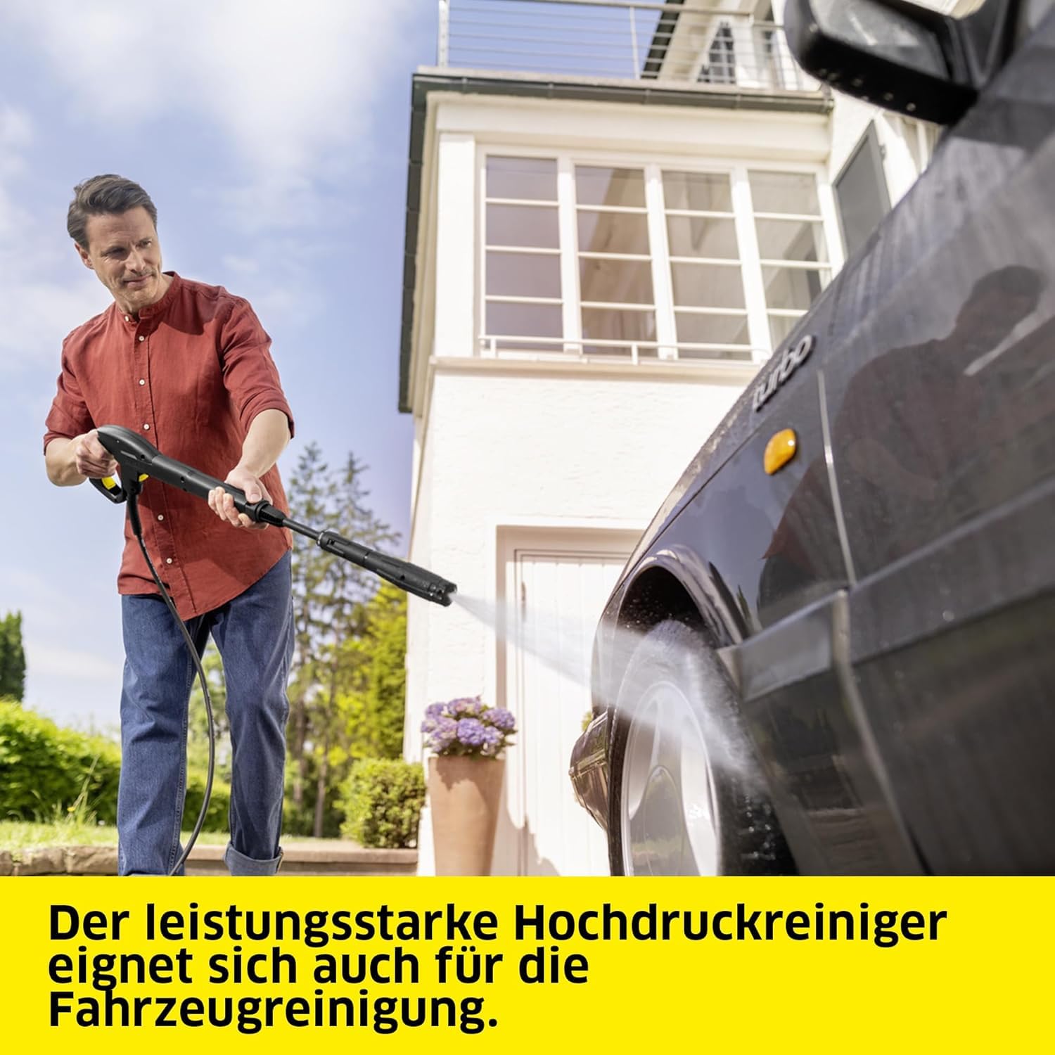Kärcher Hochdruckreiniger K 5 FJ, Druck: max. 145 bar, Fördermenge: 500 l/h, Flächenleistung: 40 m²/h, Wasserfilter, Gewicht: 6,3 kg, HD-Pistole,Dreckfräser, Vario Power Jet, Schaumdüse 8