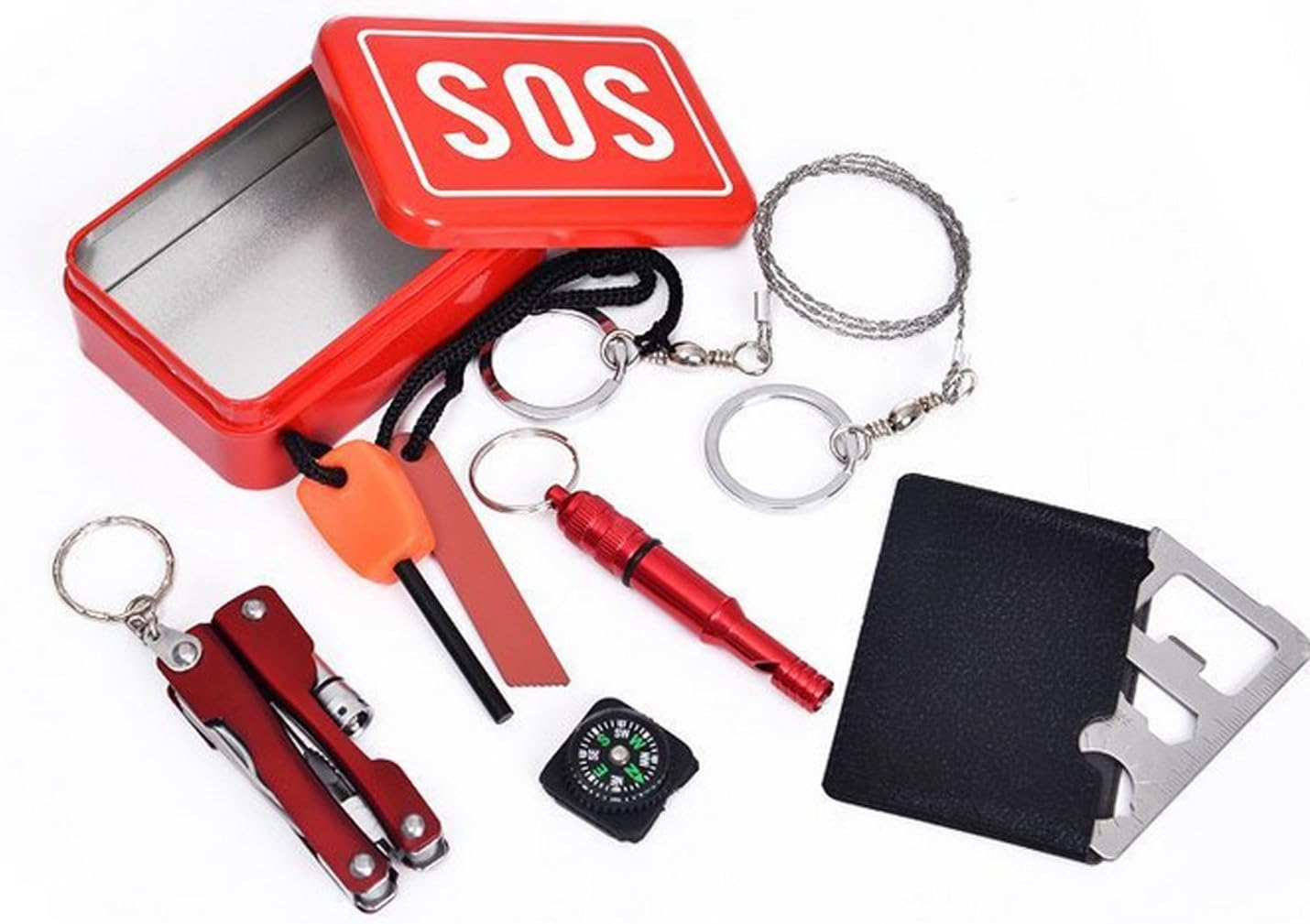 Portable SOS Survival Kit/Outdoor Emergency Kit/First Aid Tools For Outdoor Camping Hiking Hunting Biking Climbing Traveling and Emergency
