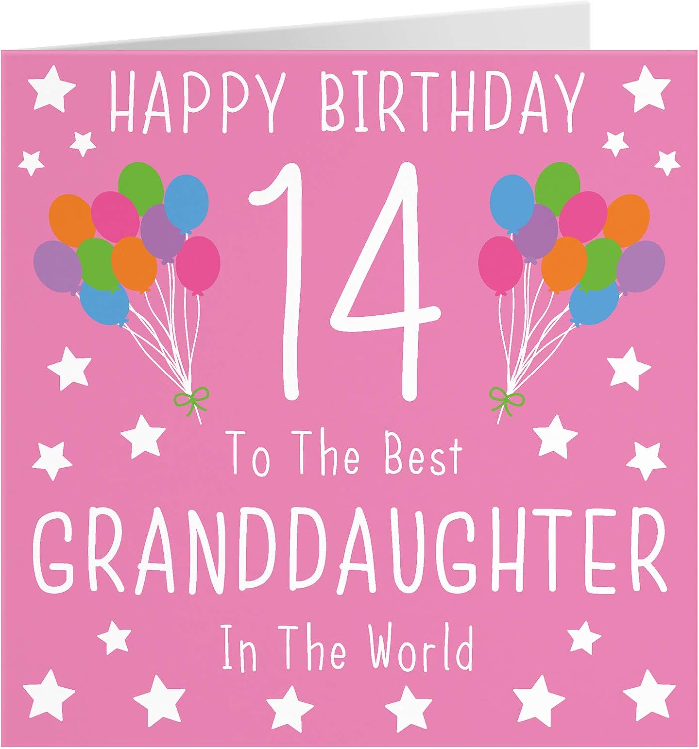 Hunts England, Granddaughter 14th Birthday Card, Happy Birthday, 14, To The Best Granddaughter In The World