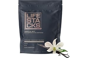 LIFESTACKS Vanilla MCT Oil Powder to Boost Energy & Focus - Nootropics + Adaptogens for an Elevated Coffee Experience - Keto, Vegan, 0 Sugar - Stacked for Success with Ginseng, Rhodiola, Tyrosine