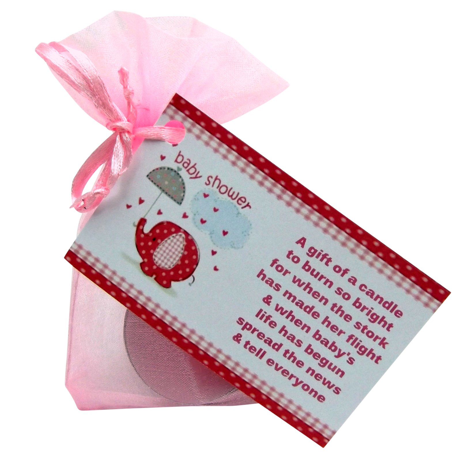 cleverlittlegifts GORGEOUS CUTE BABY SHOWER CANDLE FAVOURS WITH SCENTED CANDLES - BLUE - PINK or WHITE for MUM MUMMY TO BE IDEAL FOR Baby Boy - Baby Girl or can't wait to find out (Pack of 20, Pink)