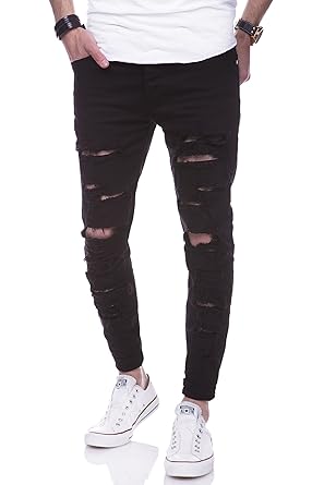behype. Herren Destroyed Slim-Fit Jeans-Hose 80-2094