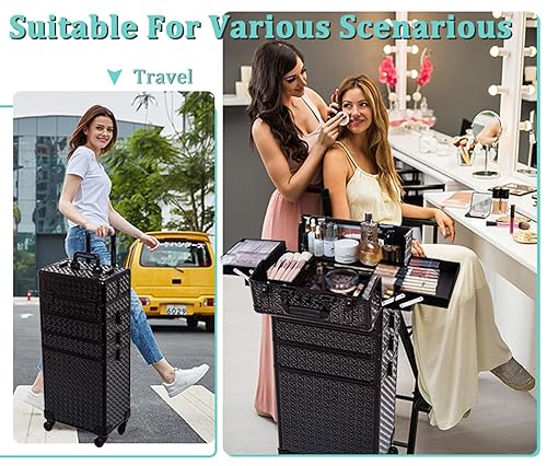 AROUS in Professional Makeup Train Case Aluminum Cosmetic Case