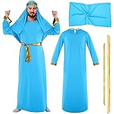 Mepase 4 Pcs Men Biblical Wise Man Costumes Set Adult Nativity Costumes Bible Jesus Outfits Christmas Clothing Accessories