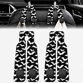 Z-synka 2 Pack Spooky Bat Car Headrest Hooks for Purse Bag Seat Back Hanger | Goth Bat Car Accessories Metal Hook, Spooky Gifts for Women Men, PU Leather Double Hook for Backseat Organizer