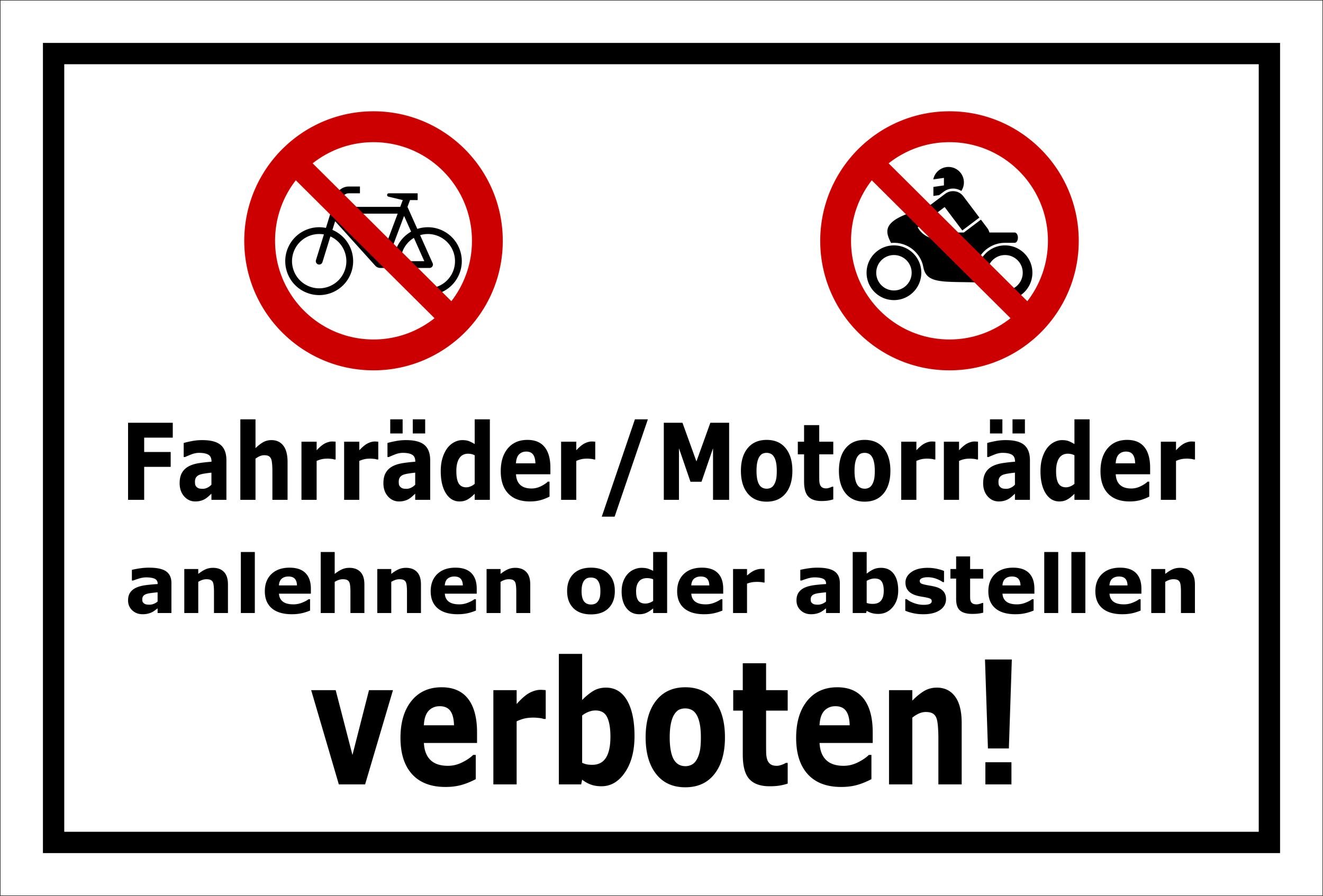 Sign Plate No Bikes Motorcycles Ajar or you can – 15 x 20 cm, 20 cm and 30 cm – Boring Sticker Hard Foam Aluminium Composite – S00048 A