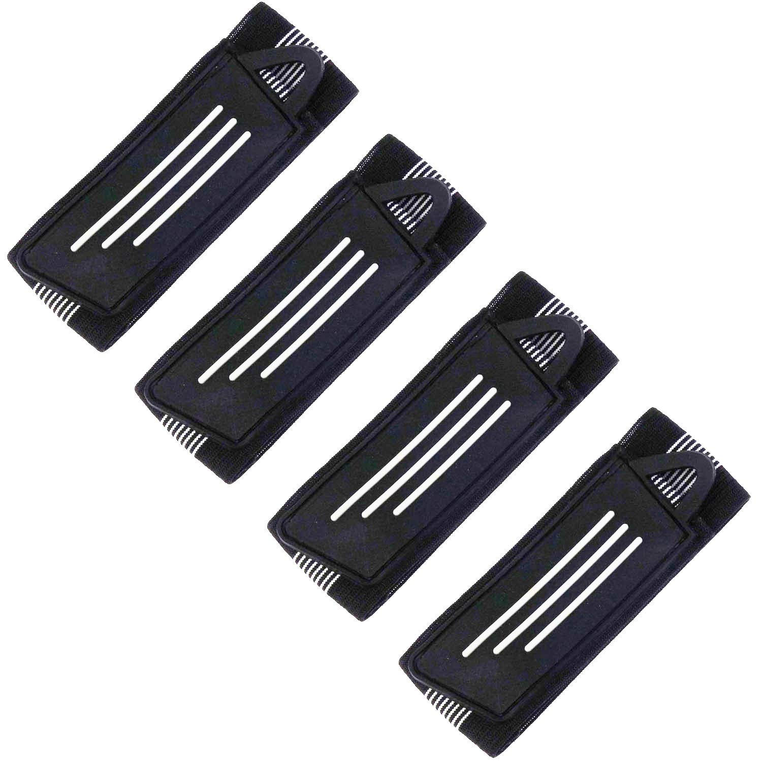 Kasteco 4 Pack Elastic Bike Bicycle Ankle Leg Riding Puttee Cycling Safety Bind Pant Bands Clip Strap Belt Fully Adjustable for Cycling, Jogging, Camping