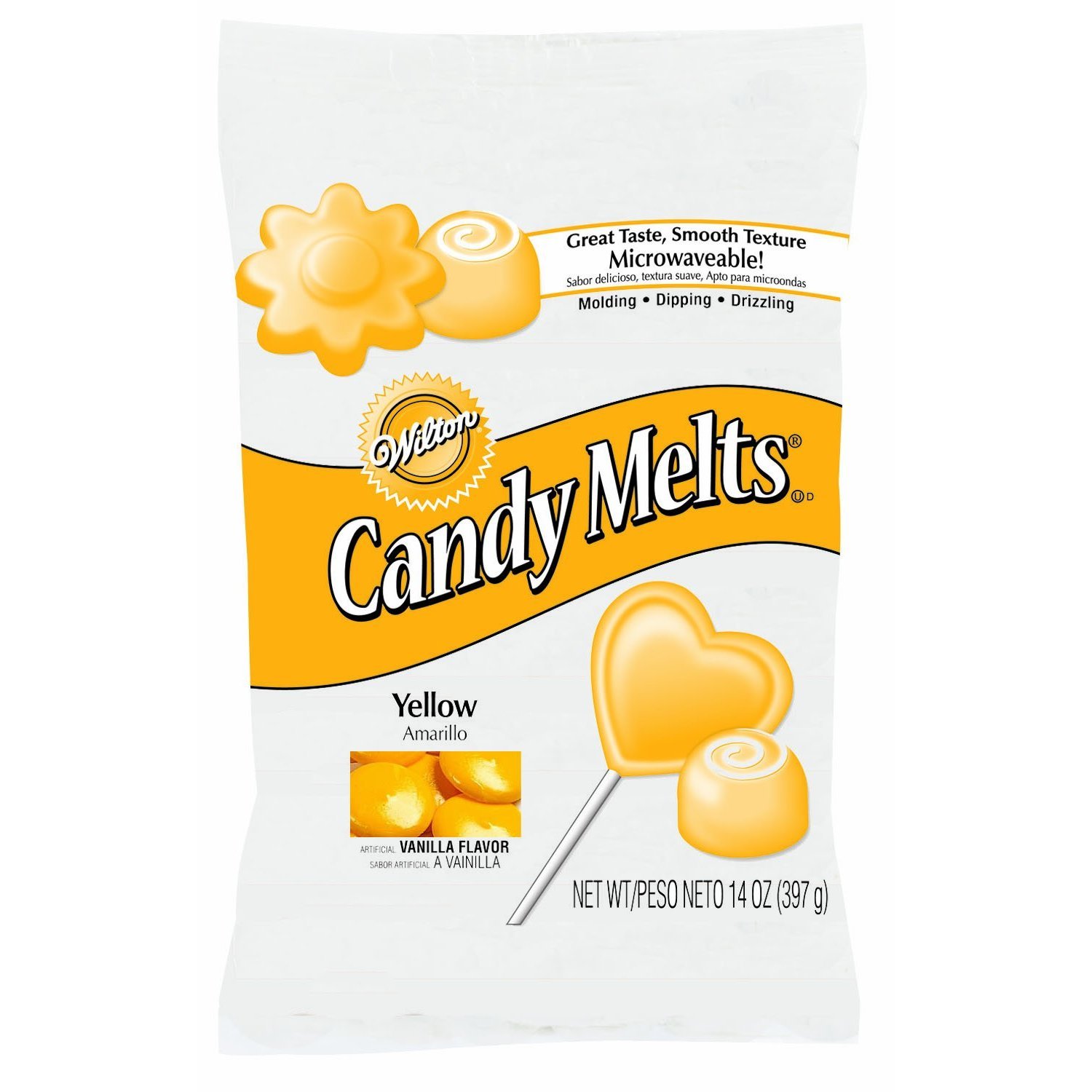 Amazon.com : 2 x Wilton 12 oz (340g) YELLOW Candy Melts ...