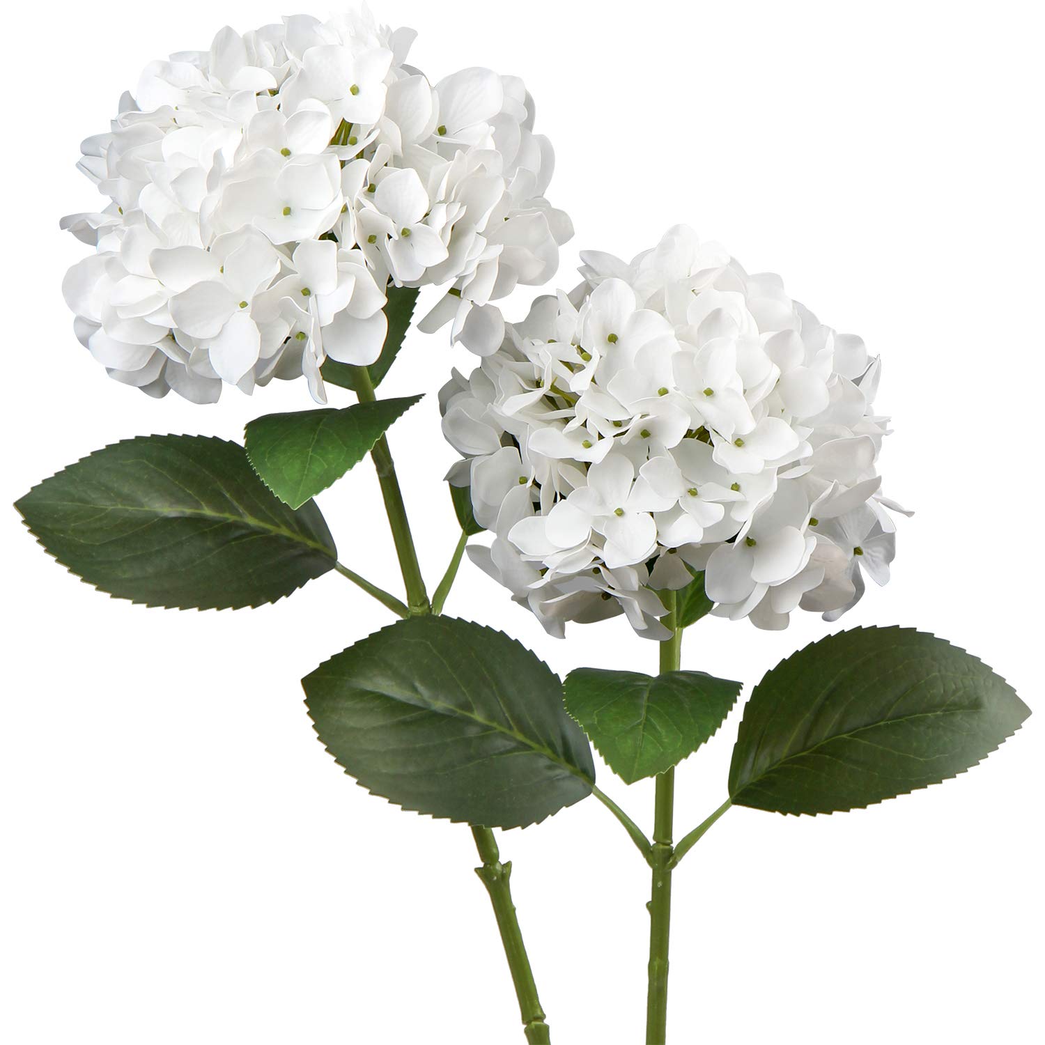 Briful Hydrangea Artificial Flowers Real Touch Hydrangea Flowers 24.8" Tall Fake Flowers Hydrangea Plants Long Stem White Artificial Flowers Outdoor, Garden Wedding, Home Decor