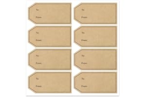 Lolocor 2.25"x1.125" to and from Gift Tag Labels, 304pcs Natural Kraft Name Tag Label Stickers for Christmas Holiday Valentine's Day Weddings Present Gift Wrapping Cards Envelope Decoration Sealing