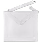 UzairUmair Masonic Candidate Entered Apprentice Faux Leather White Apron, 14x16