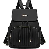 Ecohaso Mini Backpack Purse for Women, Small Nylon Backpacks Purse Ladies Backpacks Women Cute Mini Travel Daily College Bag (Black)