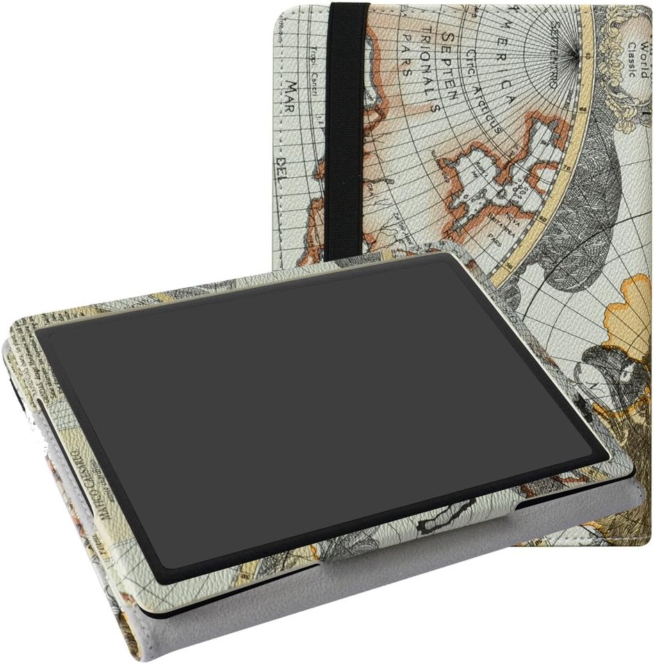 MAMA MOUTH Wacom ONE Medium CTL671 Case, Slim-Book Folio Folding Carry PU Leather Cover for Wacom ONE Medium CTL671 CTL-671 Graphics Tablet,Map White