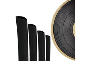 BUYUNEED 4:1 Heat Shrink Tubing Adhesive Waterproof Glue Insulated Dual Wall Black Heat Shrinkable Tube Sleeve (1"- 15 Feet)