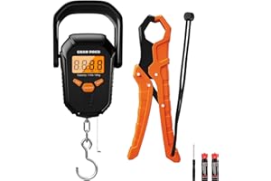 GRAM PRES Fish Scale 110lb/50kg,Digital Fishing Scale with Ruler,Electronic Portable Hanging Luggage Weight Scale with Hook a