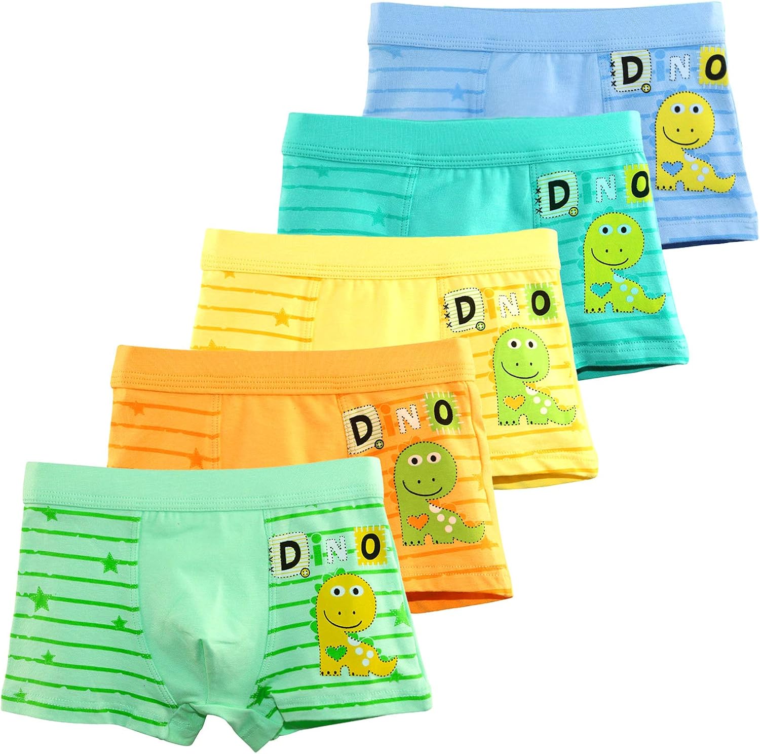 Espoy Boys Underwear Dinosaur Kids Boxer Brief Shorts Striped Toddler