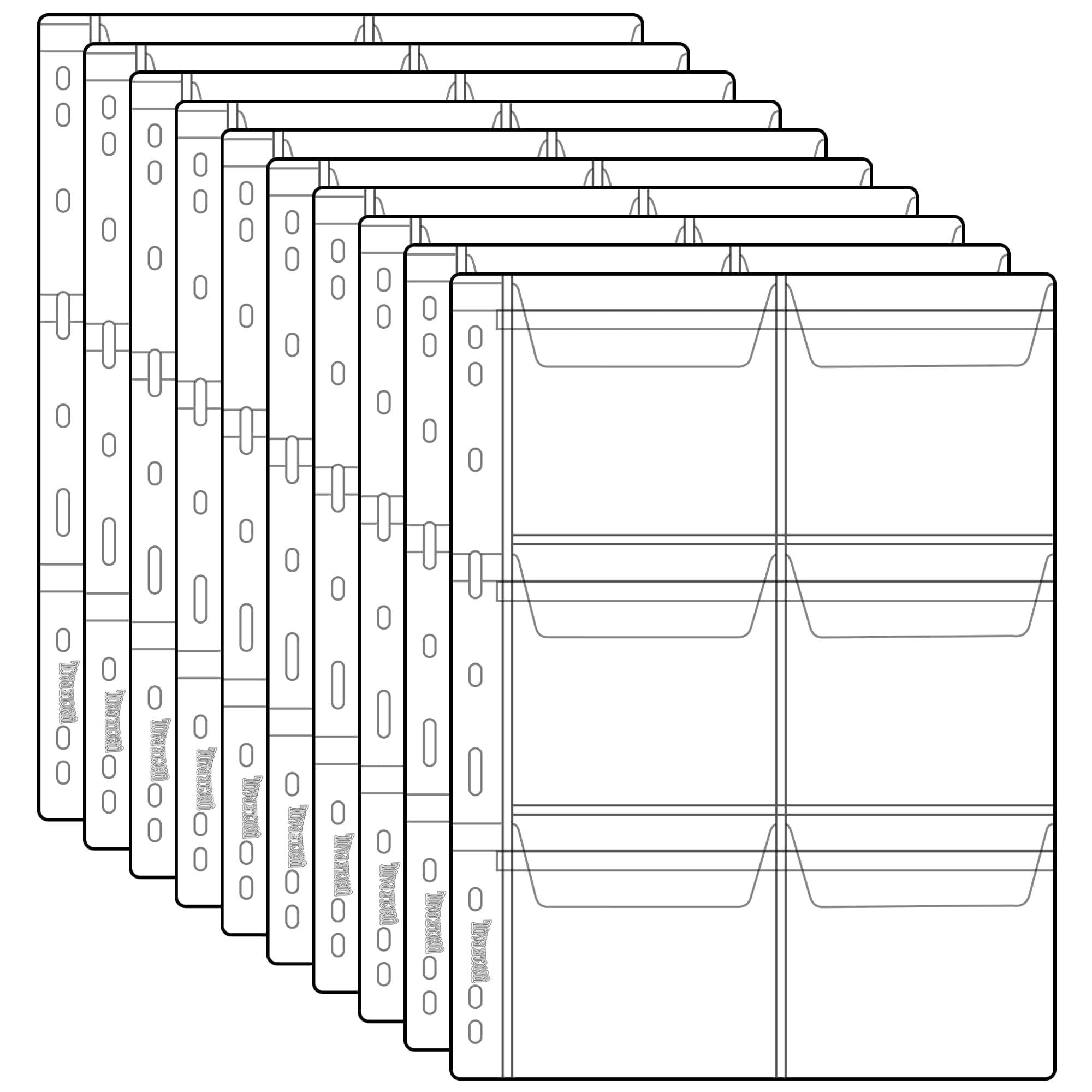 60 Pocket Coin Pages - 6 Grids/Page Plastic Coin Holders Stamp Currency Protector Collecting Supplies 10 Sheets CS03006