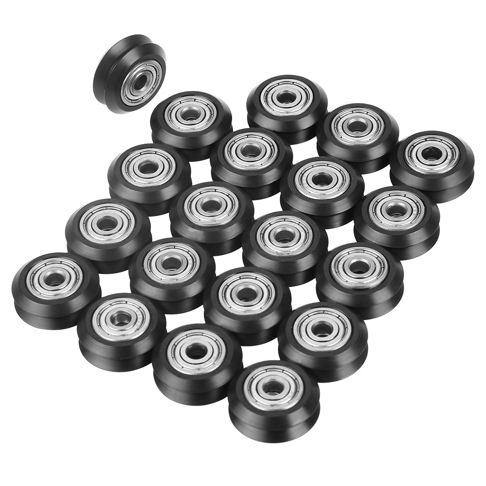 20pcs POM V-Groove Wheel,5mm Bore 625 Roller V Shape Groove Wheel,Bearing Pulley Accessories,Great Wear-Resistance,Durable,for 3D Printers,CNC Machines