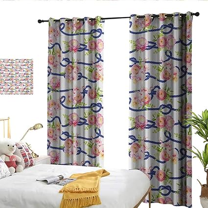 Wen Zhouqw Navy And Blush Twisted Blue Marine Rope And Bouquets Of