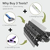 FurCare 3-in-1 Deshedding Dematting Detangling Pet Tool Green view 3