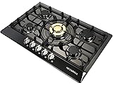 30 inch Gas Cooktop Gas Cooktops 5 Burner Built-In Gas Stoves NG LPG Gas Stove Range with 5 High Efficiency Burners NG/LPG Convertible Stainless Steel Gas Stove Top with Thermocouple Protection
