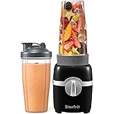 Starfrit Personal Blender - Two 828ml Cups - High, Low & Pulse Modes - 300W - Black