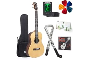 Baritone Ukulele 30 Inch Ukelele Uke 4 String Guitar With Ukele Picks Strap Tuner G-C-E-A String (Spruce Top Rosewood Back Si