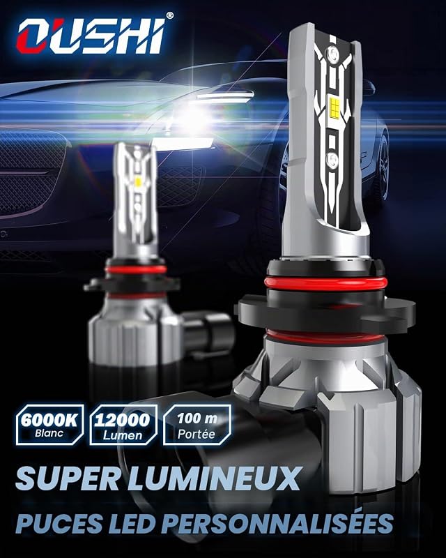 Ampoule H10 LED 55W, Canbus 9005 9006 9145 9140 LED Kit De Conversion D'Antibrouillard De Voiture, IP65 Étanche 12000 LM Antibrouillard Ampoules, 6000K Xenon Blanc (2Pcs)