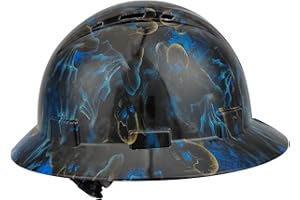 TOKISHI Full Brim Hard Hat - OSHA Safety Helmet Durable Lightweight Carbon Fiber Hard Hat, 6-Point Ratchet Suspension Protective Gear for Men and Women