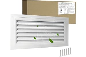 JONRIOX 22"*12" Gable Vent,Aluminum Alloy Wall Vent Shed Vents,with Removable Strainer and 180 Degree Opening Angle.Ideal for Attic,Shed,Garage,Play House,Coop.[Inside Dimensions:20"w X 10"h]-White 1 Pack