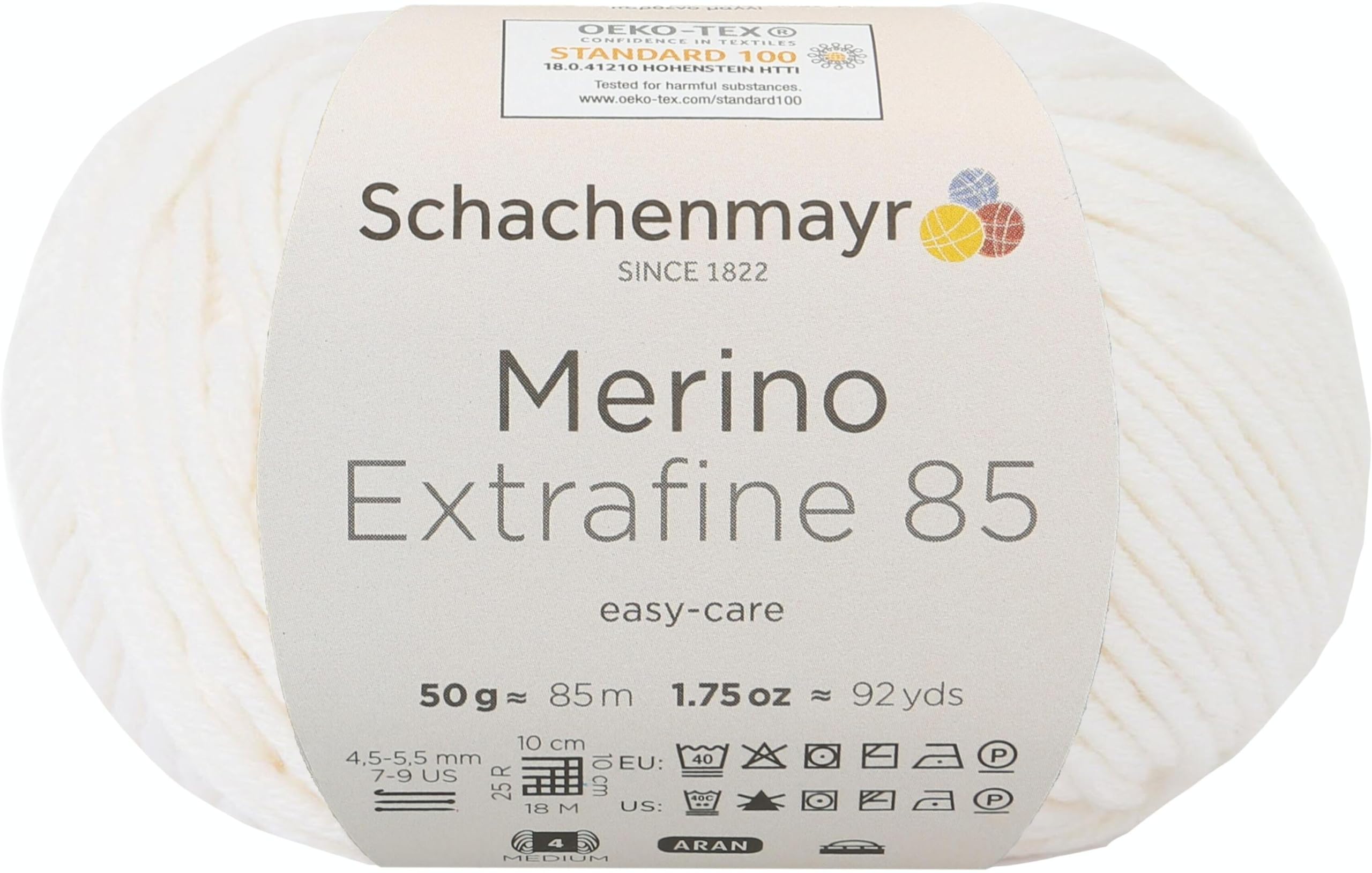 Schachenmayr merino extrafine, 85 9807554, hand knitting yarn, wool, White, 10 x 10 x 7 cm
