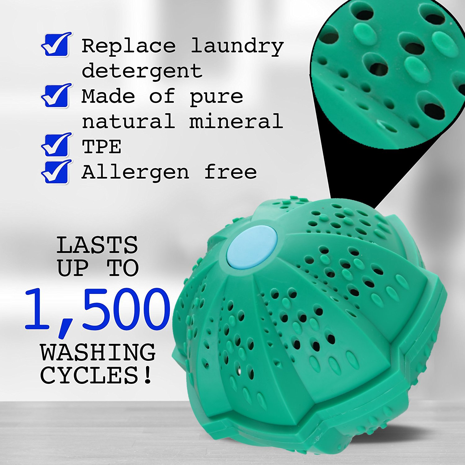 Super Washing machine Eco Friendly Laundry Ball 1500 cycle’s reusable