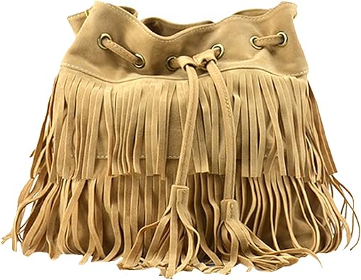 tan suede bag with tassels