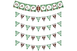 SUR-CIEL Football Pennant Banner Flags, Football Party Decorations, Football Paper Pennant Bunting, American Football Theme Paper Banner Flags for Birthday Sport Club Party Decorations