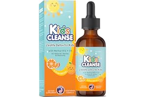 CanineGluca Kids Cleanse, Zeolite Detox Drops for Kids, Heavy Metal Detox & Gut Health Support with Methyl B12 + D3, Energy & Behavioral Development, Easy-Take Premium Liquid (2 oz)