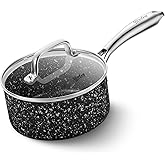HLAFRG 1 Quart Saucepan with Lid, Ultra Nonstick Sauce Pan with Lid, Small Pot, Granite Nonstick Saucepan 1 quart, Small Sauce Pot, Aluminum Sauce Pan 1 Qt