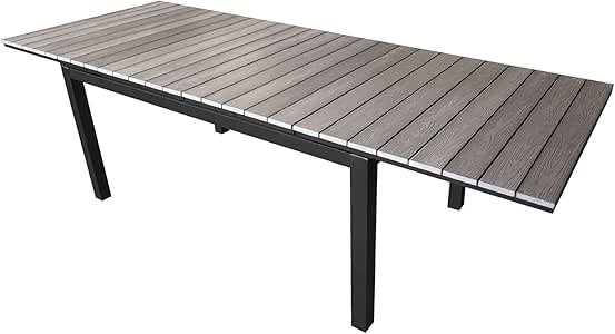 Mesa extensible Jardín Mesa 160/210/260 x 95 cm, aluminio, polywood