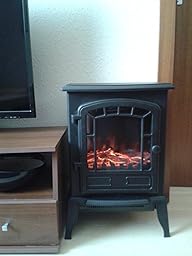 Elektro-Kamin mit Heizung und Kaminfeuer-Effekt 2000W weiß