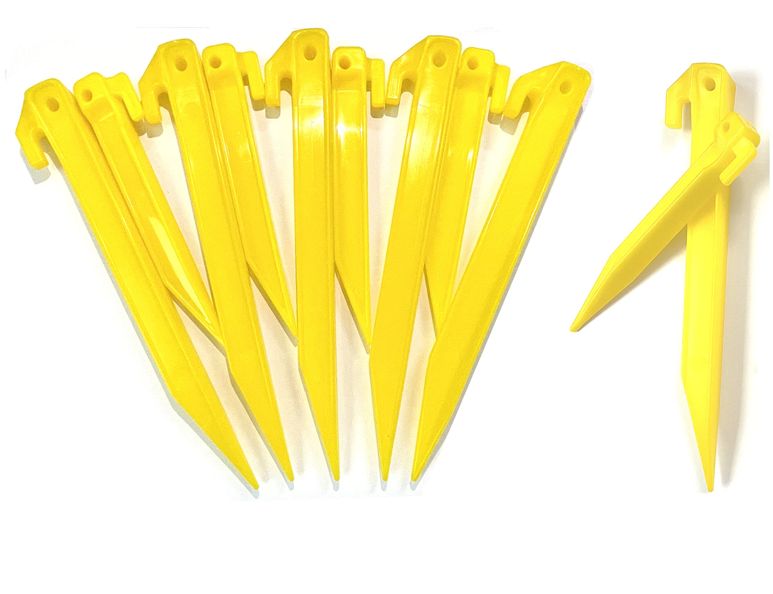 24 Pack,12 Pack 220mm & 12 Pack 150mm Plastic Tent Pegs, Garden Landscape Pegs, Awning Stake, Camping Caravan