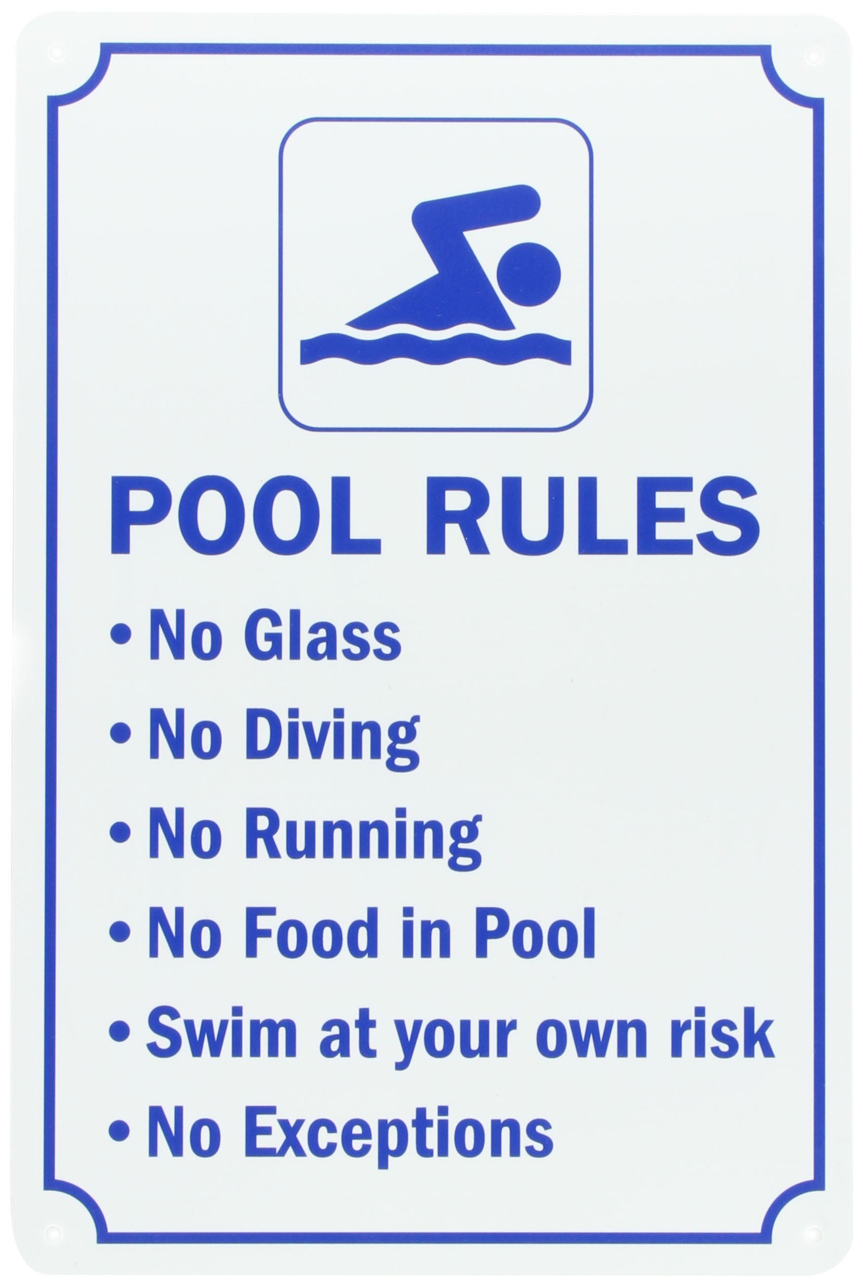 SmartSign Plastic Sign, Legend"Swimming Pool Rules", 15" High X 10