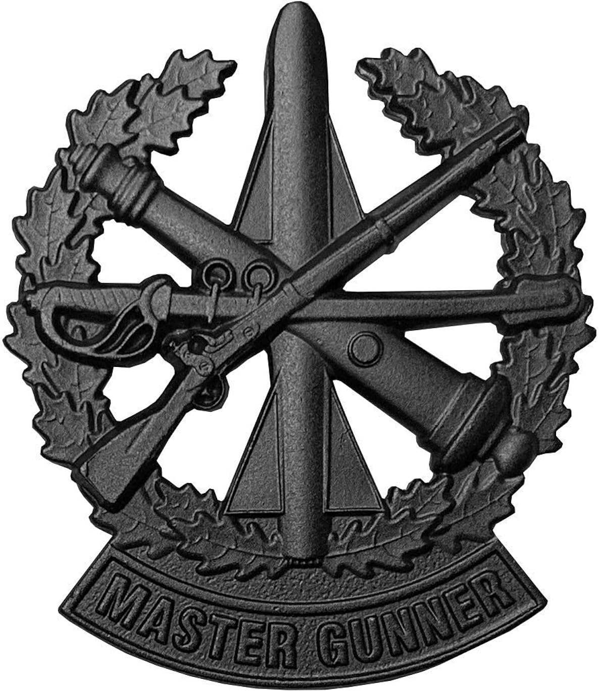 Master Gunner Badge 8 Master Gunner MGIB New US Army Black Metal Subdued Badge