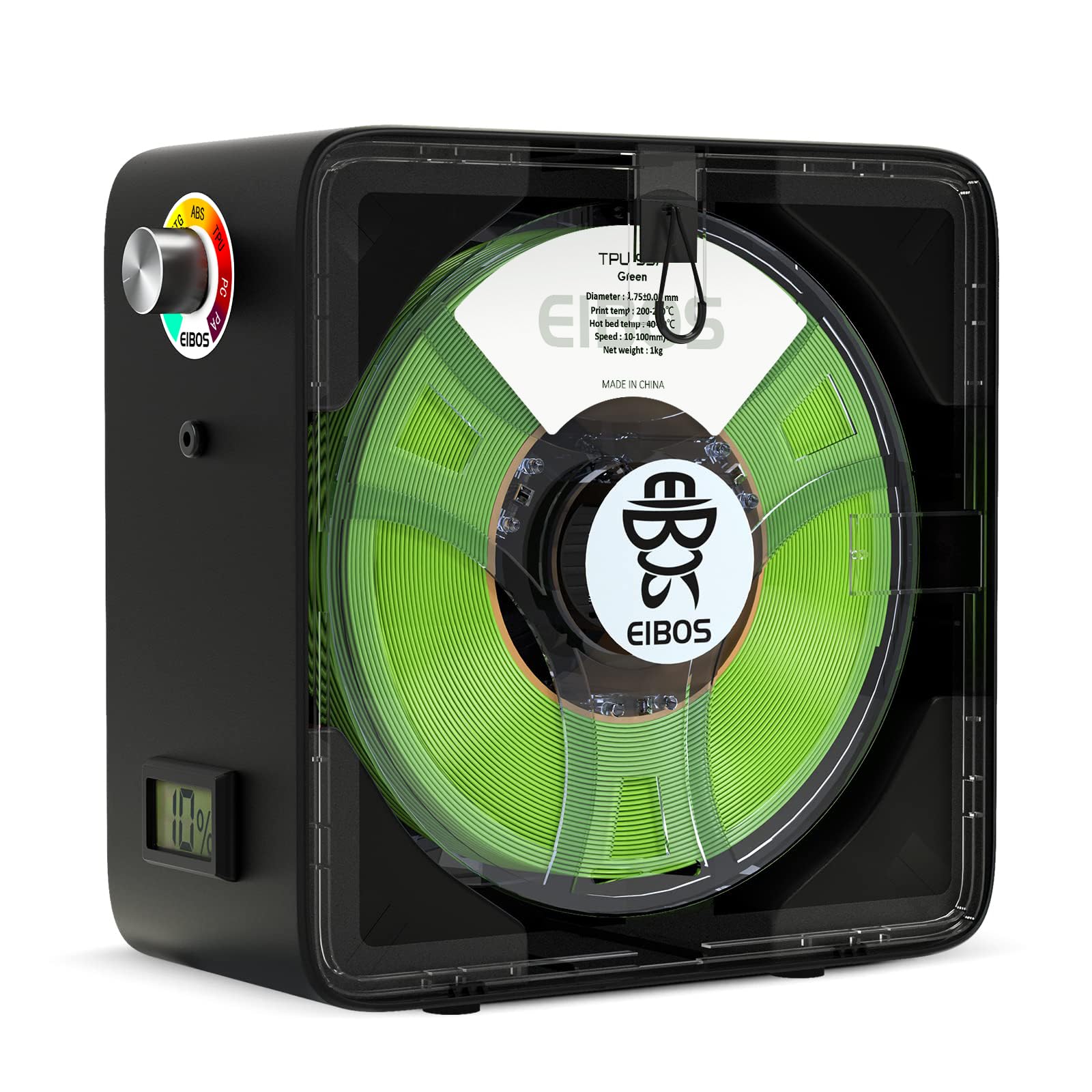 Photo 1 of ?EIBOS Official? 3D Printer Filament Dryer Easdry Box with Fan, Adjustable Temperature, Humidity Control & Spool Holder, Compatible with 1.75mm 2.85mm 3.00mm Nylon, PLA, ABS