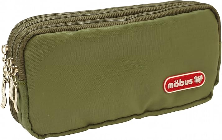 Amazon Mobus モーブス 多機能3連ジップペンケース カーキ ペンポーチ 筆箱 かっこいい Mot 3z 文房具 オフィス用品 文房具 オフィス用品
