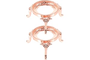 MAGICLULU 2pcs Rose Gold Metal Crystal Sphere Holders with Large Round Base, Decorative Tabletop Display