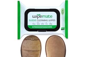 WIPEMATE Premium Suede Cleaner Wipes, Quick Wipes for Home or Travel, Removes Dirt, Grime & Stains, Cleaning Wipes for Suede Shoes, Boots, Bags, Etc. - 30 Count