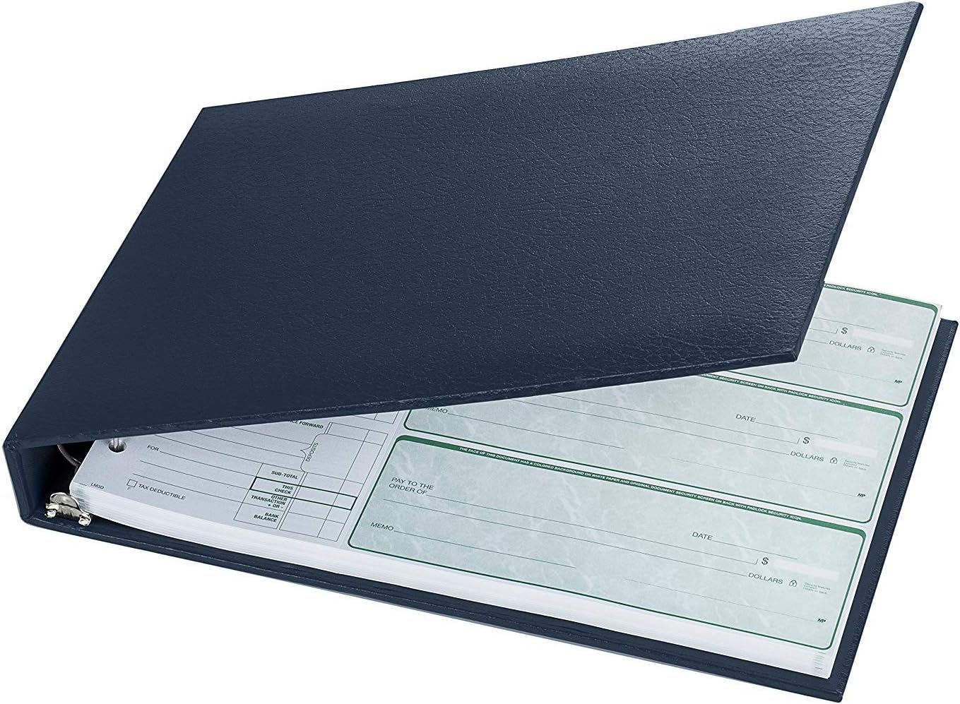 Executive 7 Ring Check Binder, 500 Check Capacity, for 9x13 Inch Sheets, with 6 Year Calendar Organizer, Sleek Business Design, Premium Quality - Navy Color (11705) : Office Products