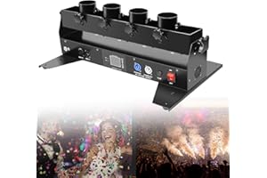 MHJKHG 4 Shots Confetti Launcher Professional Electric Streamer Cannon Confetti Machine Remote Control Electric Paper Confett