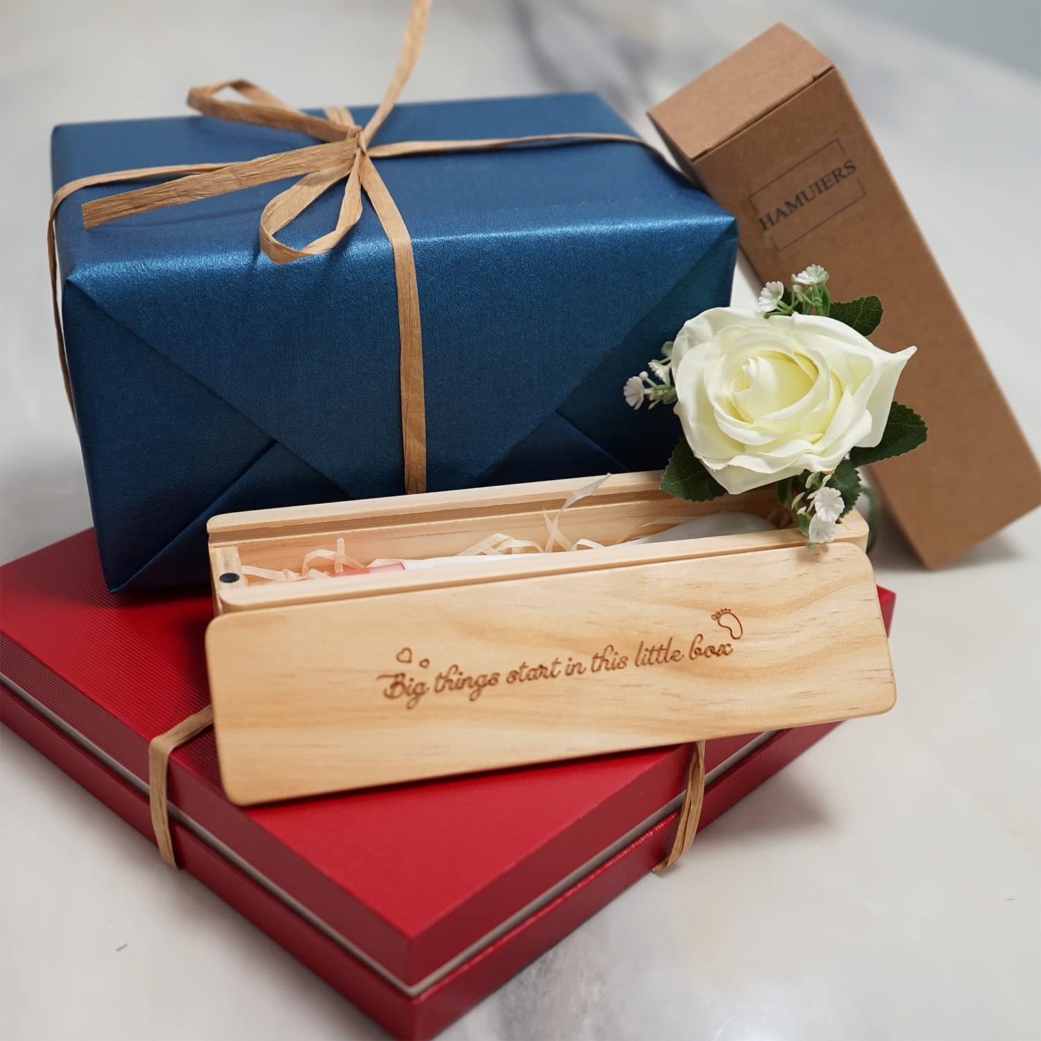 Pregnancy Test Keepsake Box, Pregnancy Announcement for Dad, Baby Announcements Ideas Wooden Baby Keepsake Box