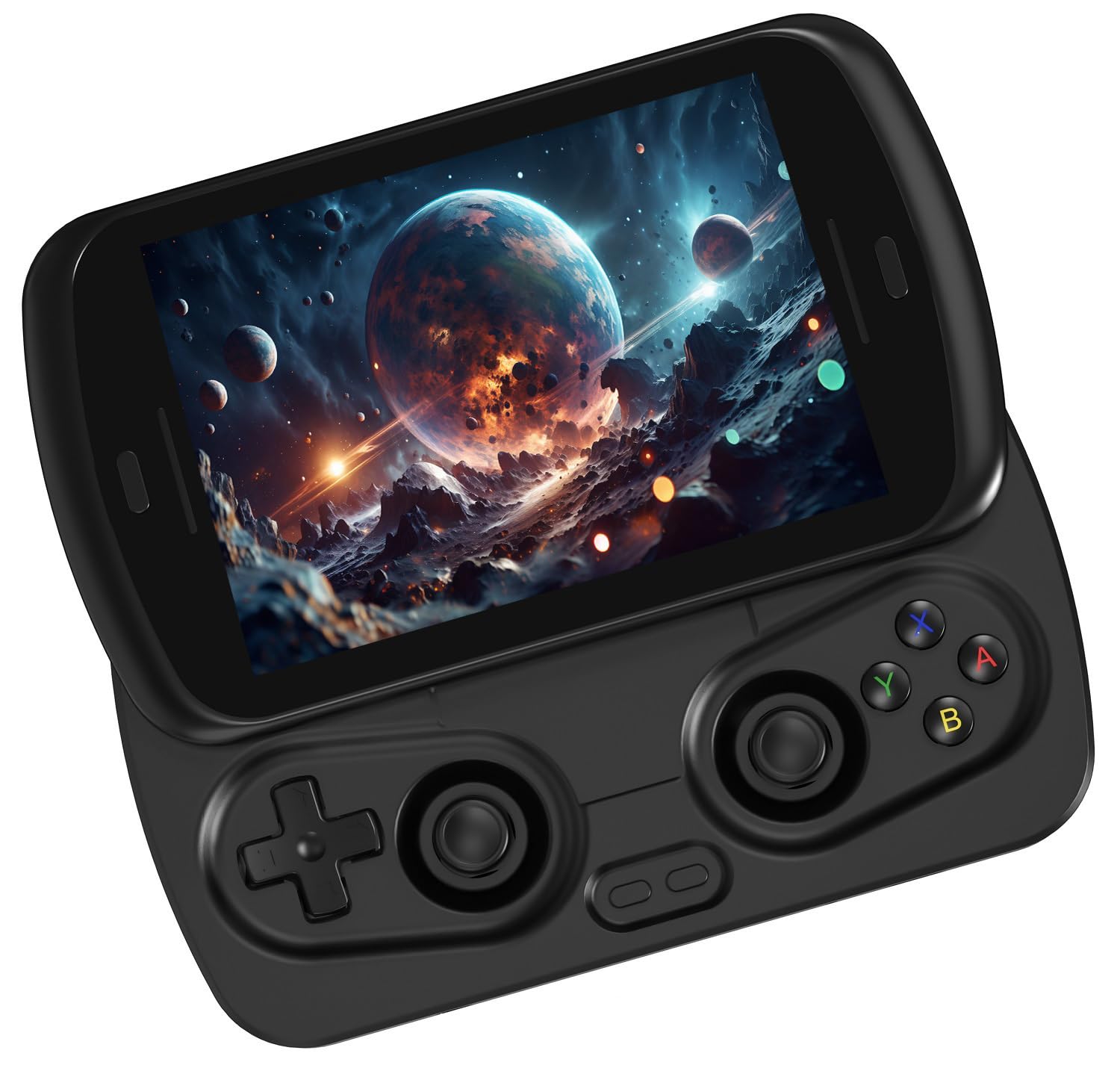 Anbernic RG Slide Retro Handheld Game Console , 4.7-inch LTPS in-Cell Screen Capacitive Joystick Android 13 System Support AI Assistant 5G WiFi Bluetooth 5.0 NO Game Card(Black)